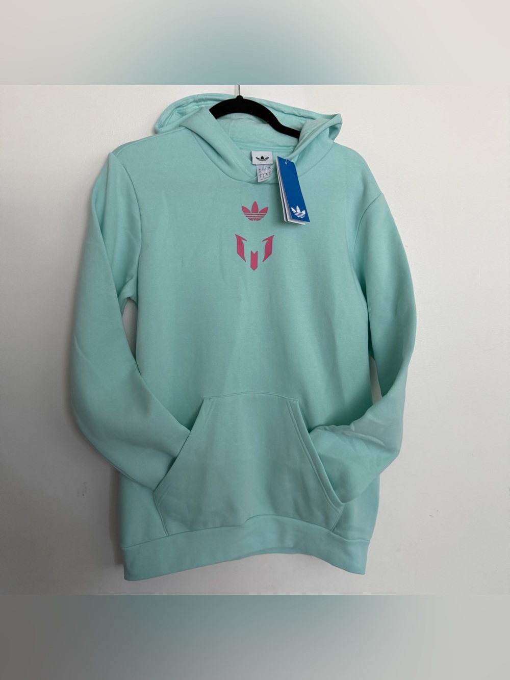 Adidas Kids’ Messi Hoodie Semi Flash Aqua Size XL